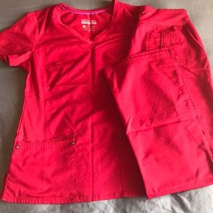 Healing Hands Purple Label Red scrub set